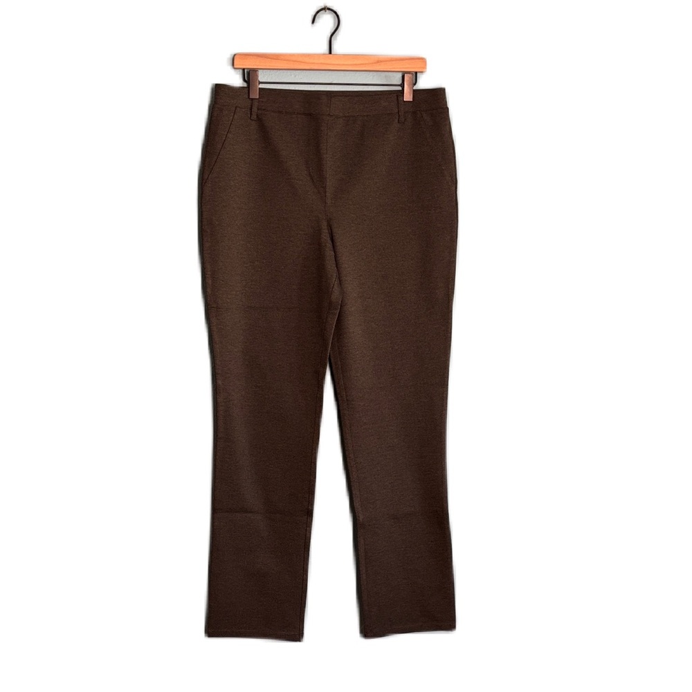 Quince Ultra Stretch Ponte Charcoal Gray Straight Leg Pant Size L